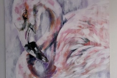 abstrackt flamingo painting