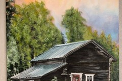 Riihi maisema maalaus