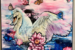 Swan-with-pink-lotus-flowers