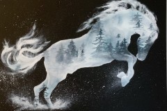 maisema-hevonen-akryylimaalit