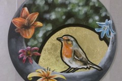 punarinta-kultalehti-akryylimaalit