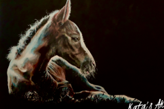throat chakra inspired horse painting.