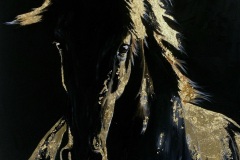 horse painting with gold leaf