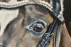 close up of a horse painting