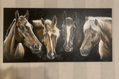four horse heads painting