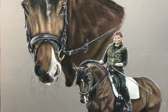 dressage-horse-and-her-rider-pastel-painting