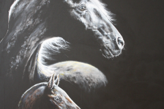 PRE horse mare and foal painting