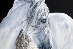 white-detailed-horse-painting-looking-right-kopio