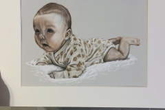 pastel pencil drawing of a baby