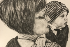 alt="boy-with-his-grandmother-graphite-pencil-drawing"