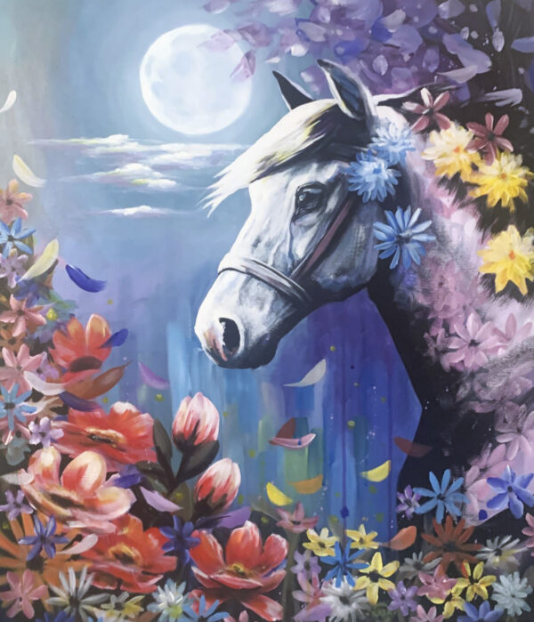 equine Floral painting