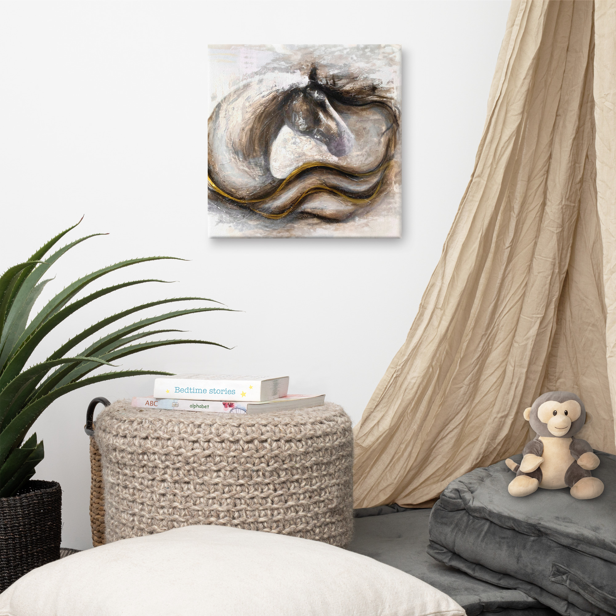 Canvasprintti abstrakti hevosmaalaus - Image 21