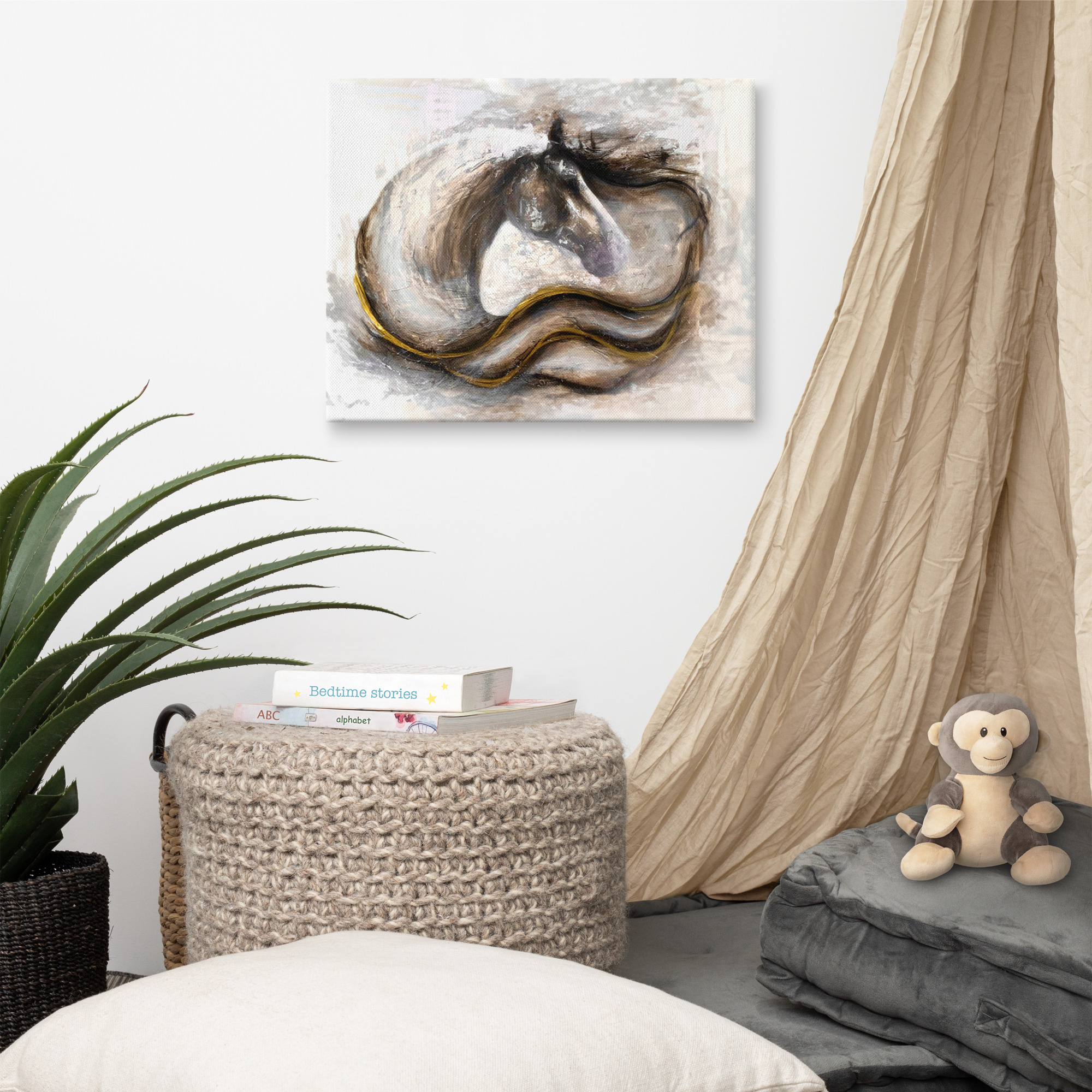 Canvasprintti abstrakti hevosmaalaus - Image 23
