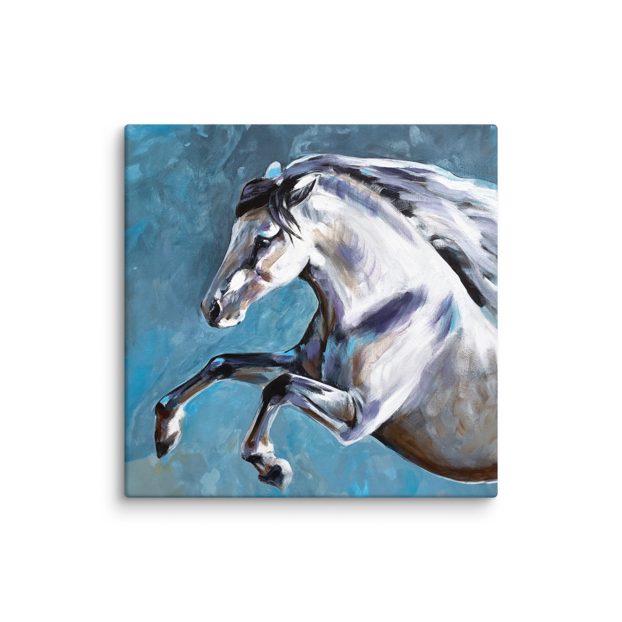 Canvasprintti – Hevosmaalaus Sinisellä Taustalla - Image 6
