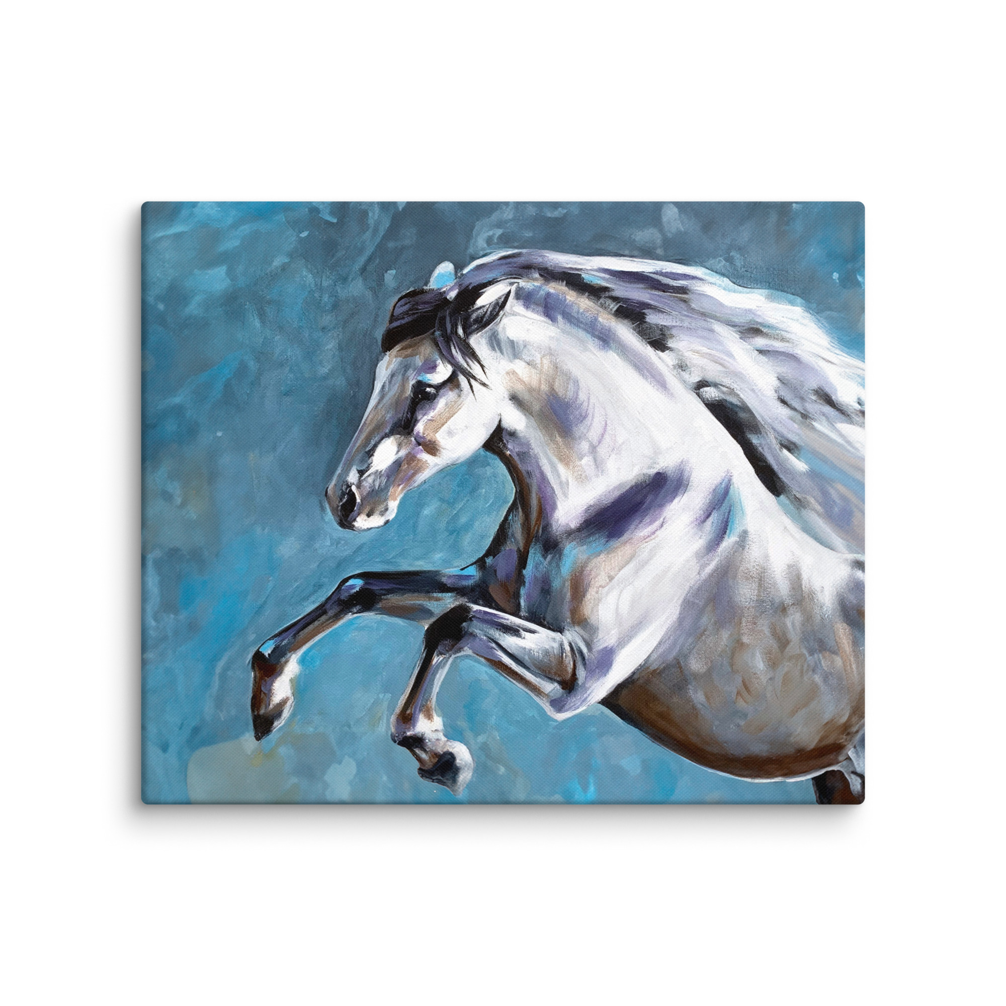 Canvasprintti – Hevosmaalaus Sinisellä Taustalla - Image 7